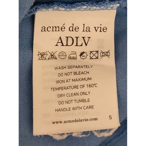 ADLV Acme De La Vie Gray Rabbit Tshirt Mens Size 1 Blue Large - Picture 7 of 8